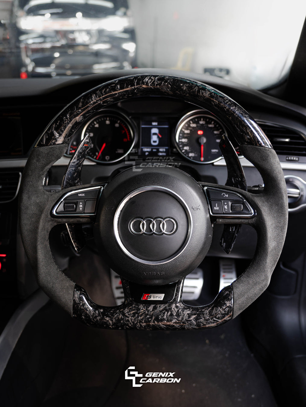 Audi 2012+ A1 A2 A3 A4 A5 A6 A7 A8 S1 S3 S4 S5 S6 S7 S8 Q5 Q7 RS3 RS4 RS5 RS6 RS7 Carbon Fiber Steering Wheel