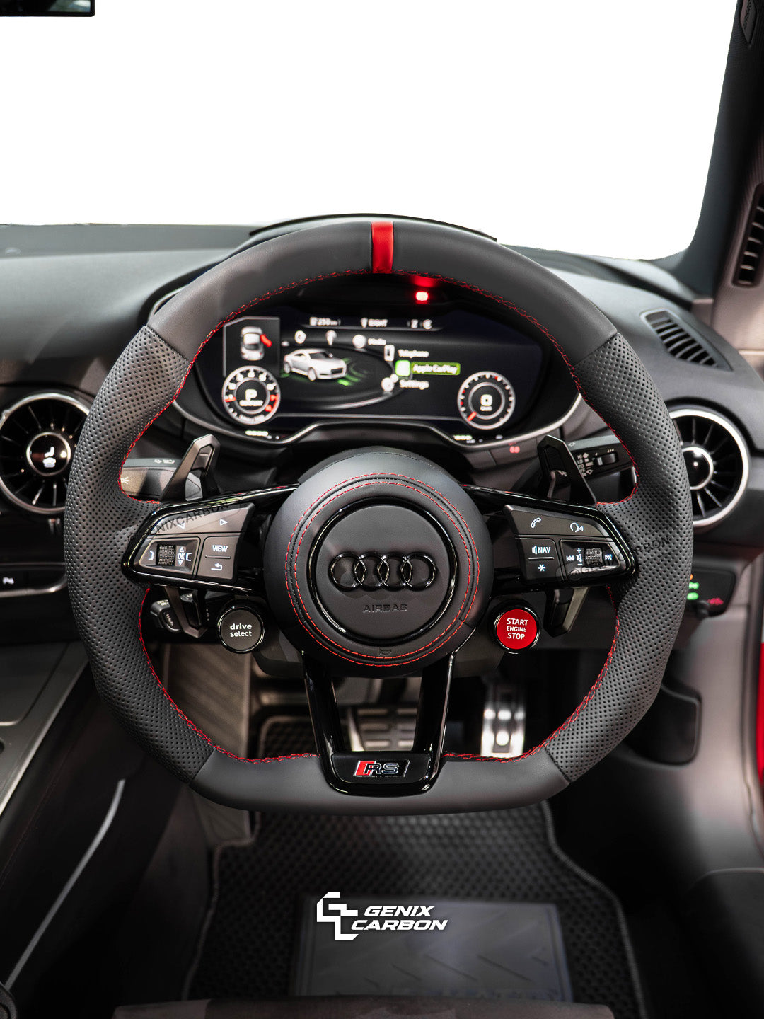 Audi 2015+ TT TTS TTRS R8 Style Custom Carbon Fiber Steering Wheel (Retrofittable for all Audi 2010+)