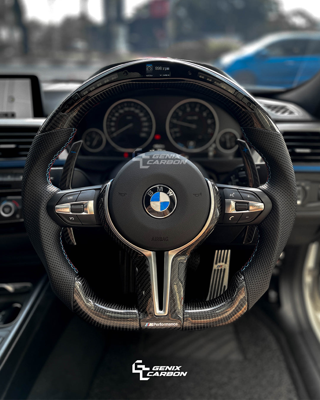 BMW ALL F-Series M Sport Carbon Fiber Steering Wheel (Retrofittable for all BMW 2010+)