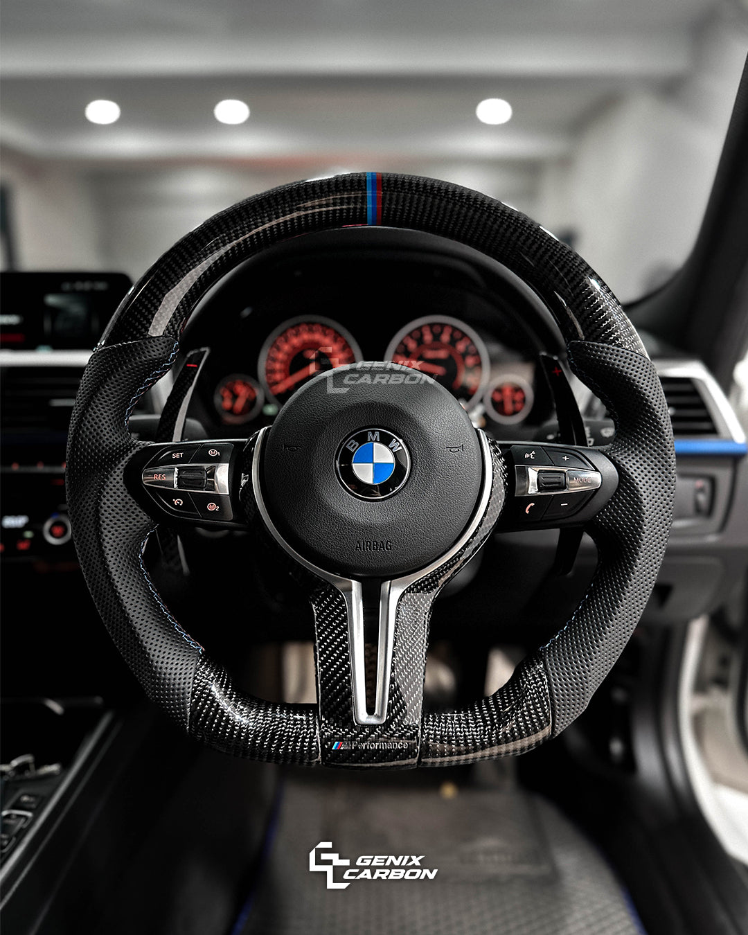 BMW ALL F-Series M Sport Carbon Fiber Steering Wheel (Retrofittable for all BMW 2010+)