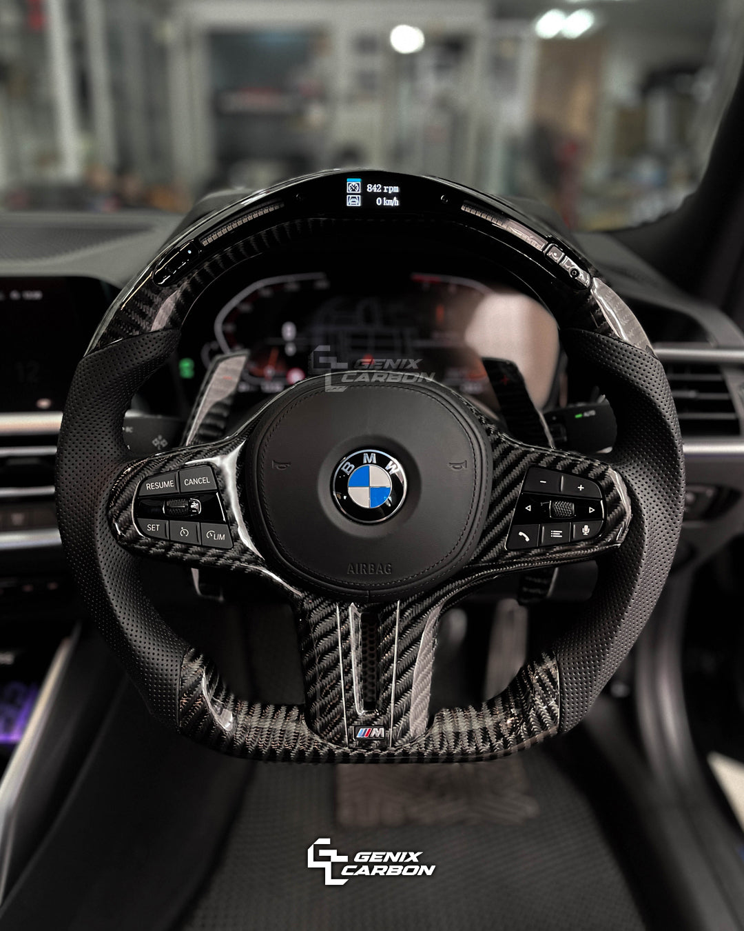 BMW ALL G-Series F-Series M Sport Carbon Fiber Steering Wheel (Retrofittable for all BMW 2010+)