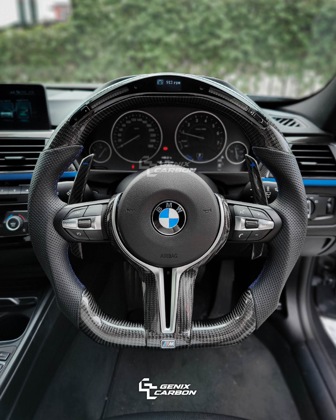 BMW ALL F-Series M Sport Carbon Fiber Steering Wheel (Retrofittable for all BMW 2010+)