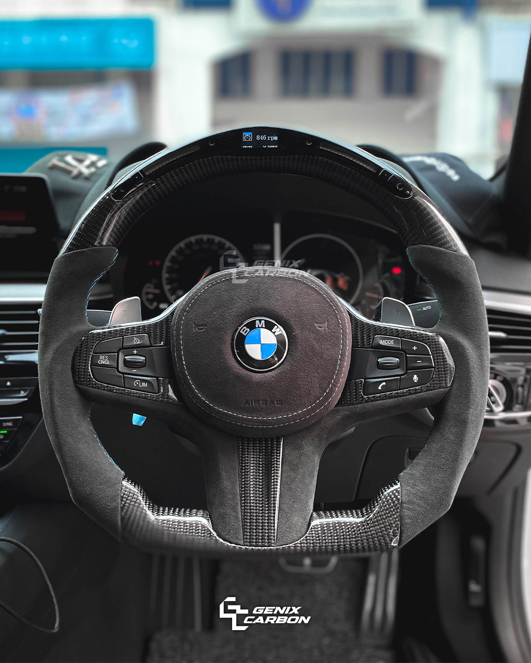 BMW ALL G-Series F-Series M Sport Carbon Fiber Steering Wheel (Retrofittable for all BMW 2010+)