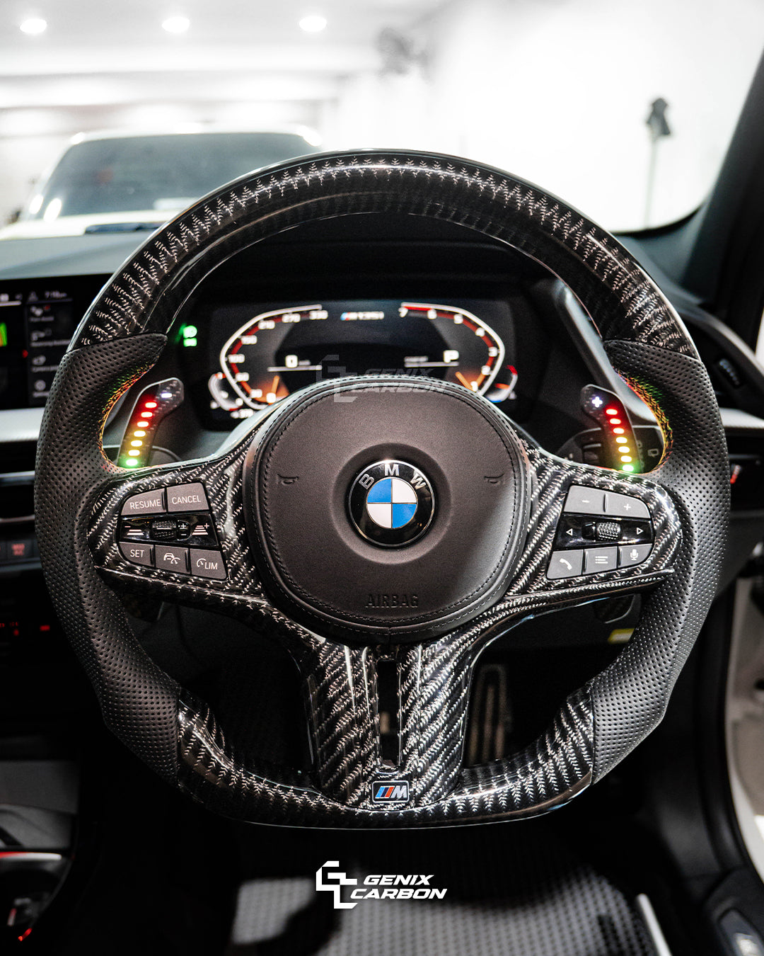 BMW ALL G-Series F-Series M Sport Carbon Fiber Steering Wheel (Retrofittable for all BMW 2010+)