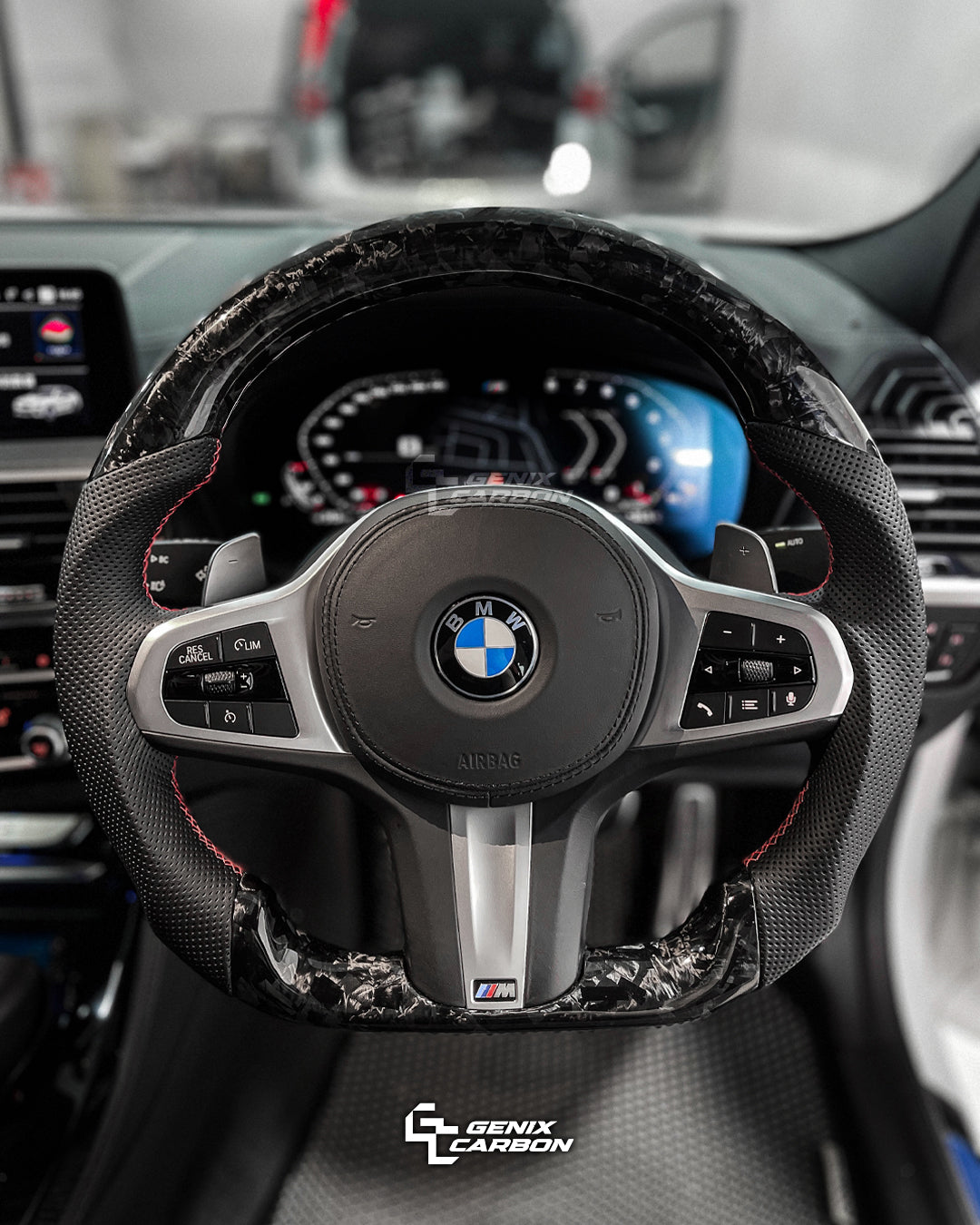 BMW ALL G-Series F-Series M Sport Carbon Fiber Steering Wheel (Retrofittable for all BMW 2010+)