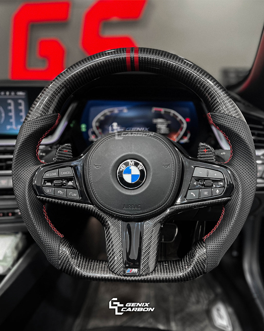 BMW ALL G-Series F-Series M Sport Carbon Fiber Steering Wheel (Retrofittable for all BMW 2010+)