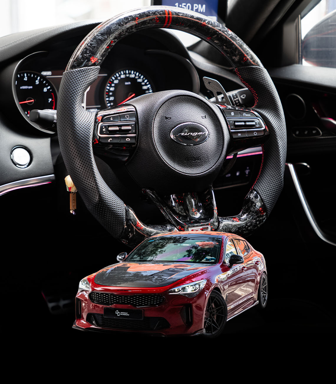 Genix Carbon steering wheel for Korean brands