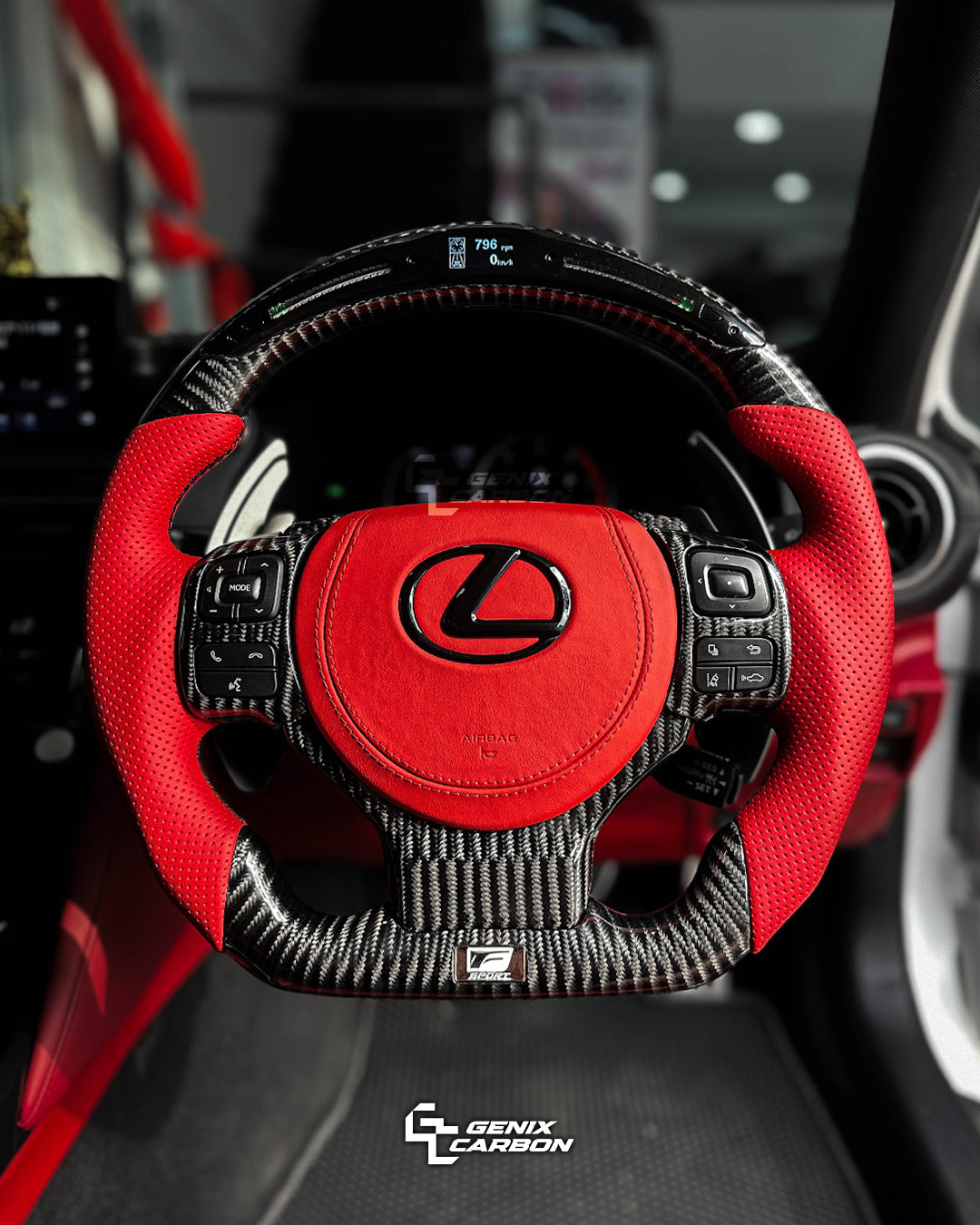 Lexus IS 2013+ | CT 2014+ | NX 2014+ | RC 2014+ Carbon Fiber Steering Wheel (Retrofittable for most Lexus & Toyota models)