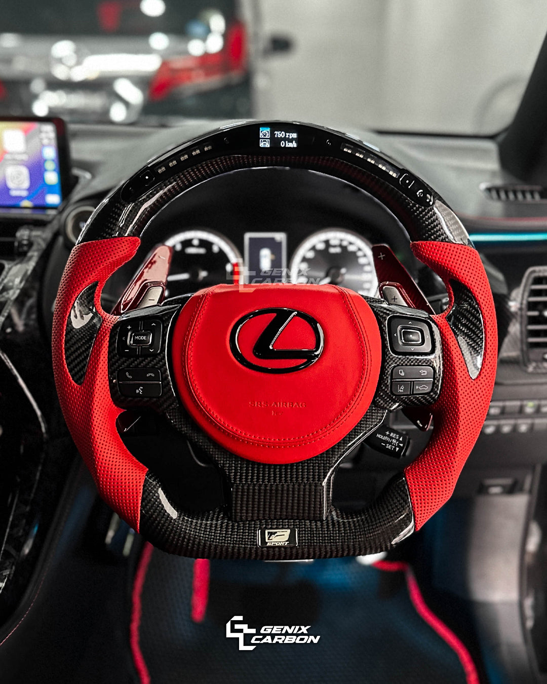 Lexus IS 2013+ | CT 2014+ | NX 2014+ | RC 2014+ Carbon Fiber Steering Wheel (Retrofittable for most Lexus & Toyota models)