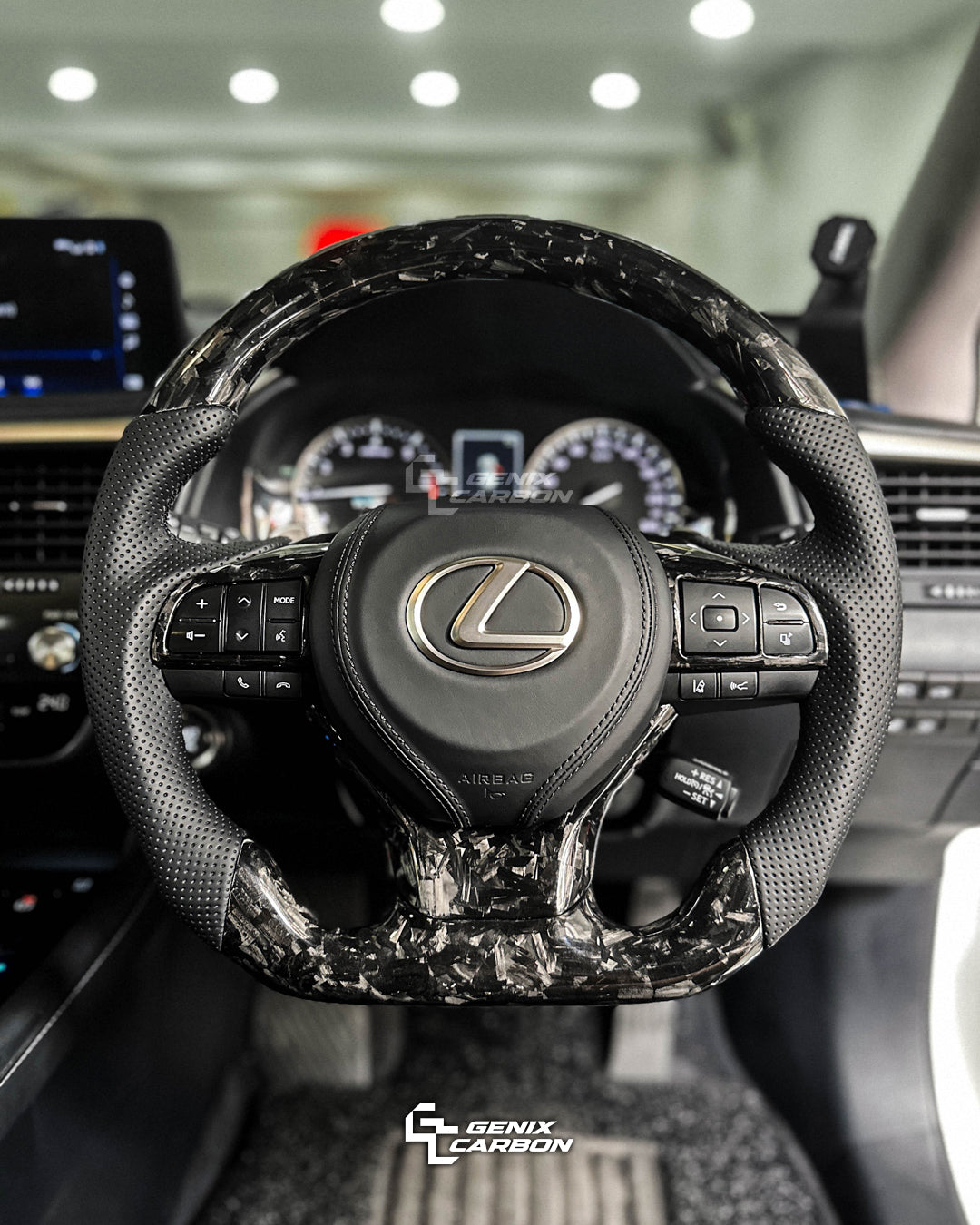 Lexus ES 2015+ | RX 2016+ | LX 2016+ | GS 2016+ Carbon Fiber Steering Wheel (Retrofittable for most Lexus & Toyota models)