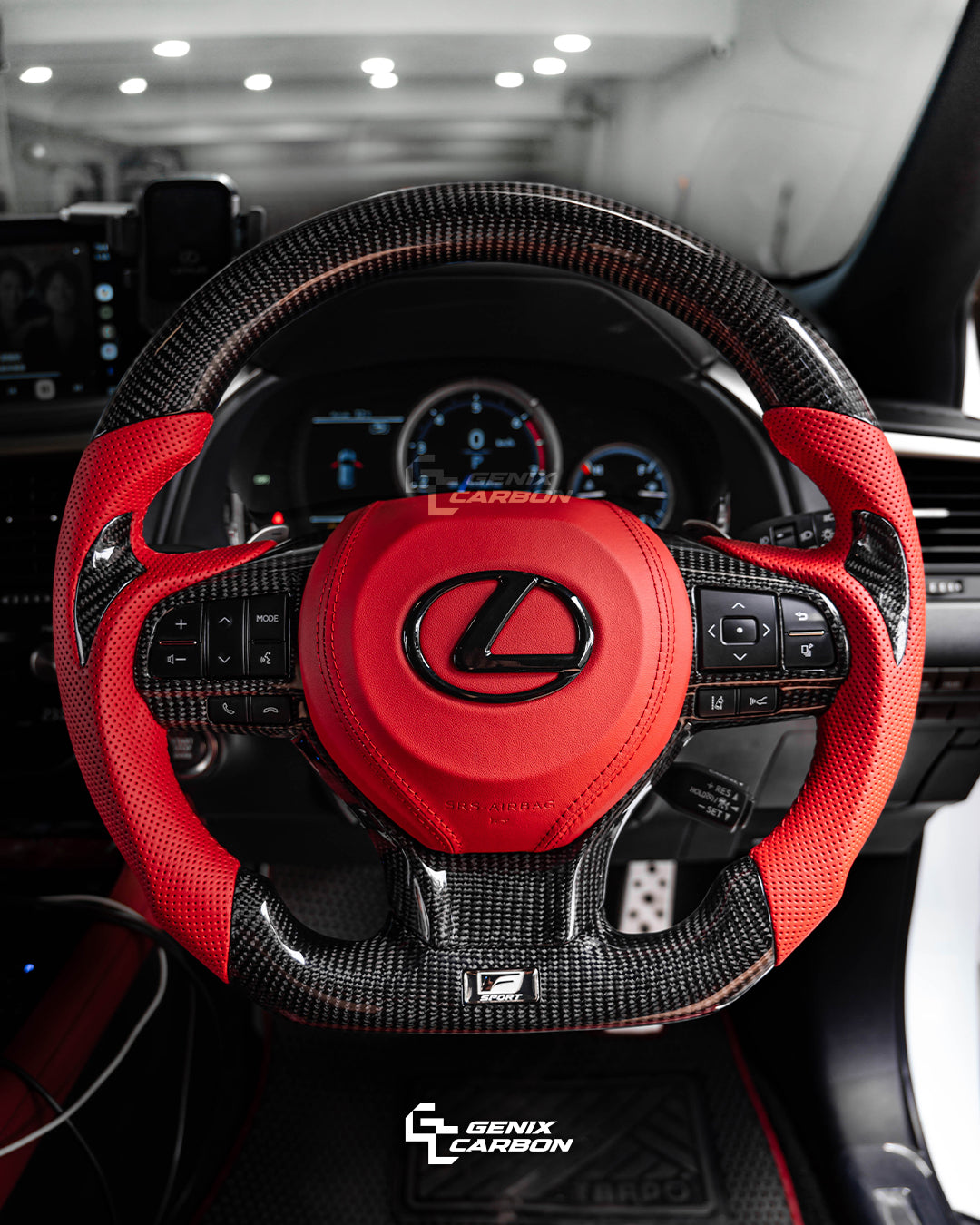Lexus ES 2015+ | RX 2016+ | LX 2016+ | GS 2016+ Carbon Fiber Steering Wheel (Retrofittable for most Lexus & Toyota models)