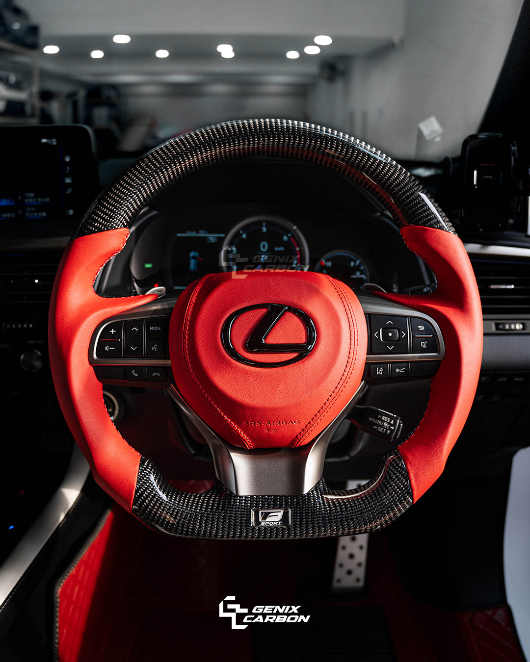 Lexus ES 2015+ | RX 2016+ | LX 2016+ | GS 2016+ Carbon Fiber Steering Wheel (Retrofittable for most Lexus & Toyota models)