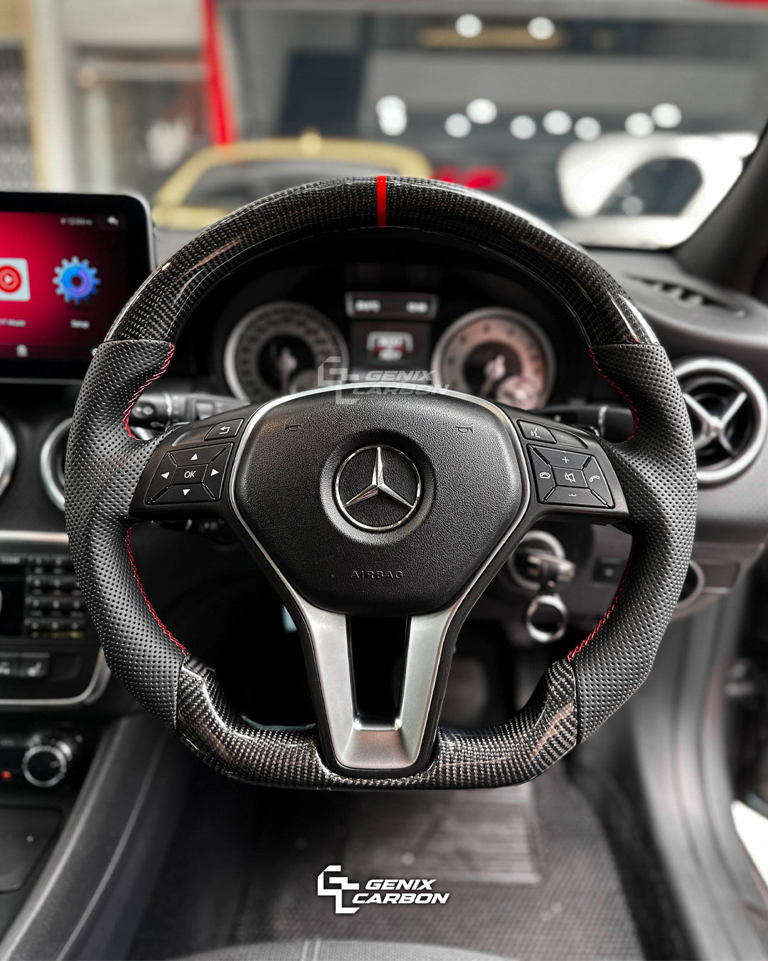 Mercedes Non-AMG A-Class / C-Class / E-Class / CLA-Class / CLS-Class / GLA-Class / GLK-Class Carbon Fiber Steering Wheel