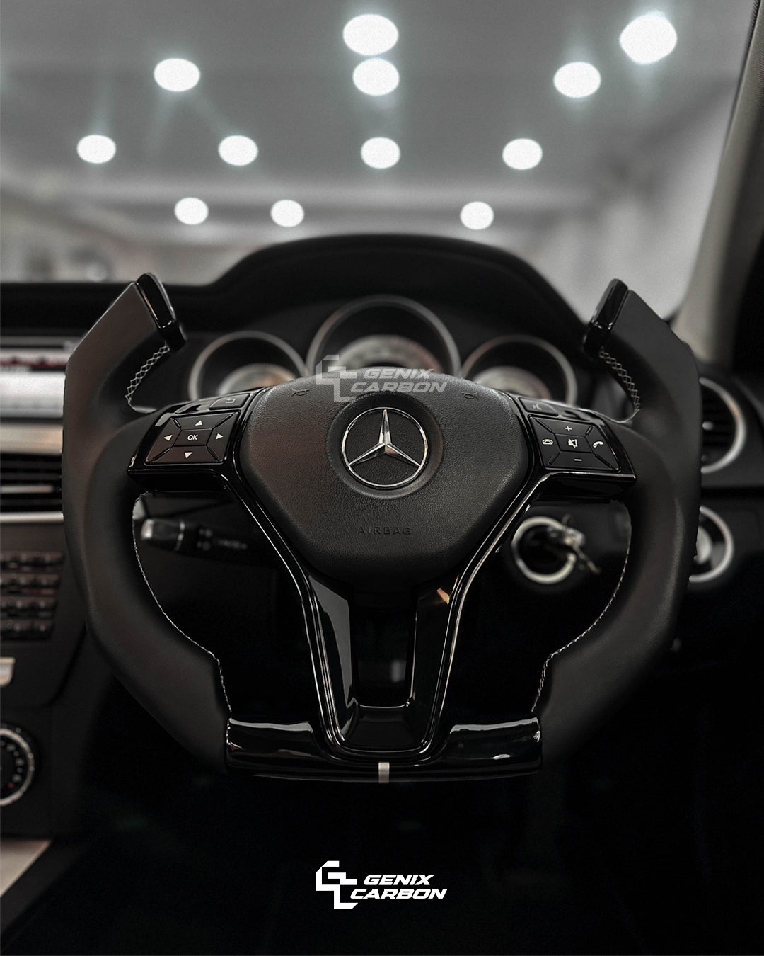 Mercedes Non-AMG A-Class / C-Class / E-Class / CLA-Class / CLS-Class / GLA-Class / GLK-Class Carbon Fiber Steering Wheel