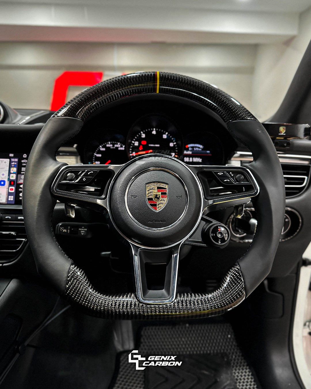 Porsche 911 (991) (997.2) / Panamera (971) / Cayman 718 (982) / Cayenne (958.2) / Macan Carbon Fiber Steering Wheel (Retrofittable to most Porsche 2010+)