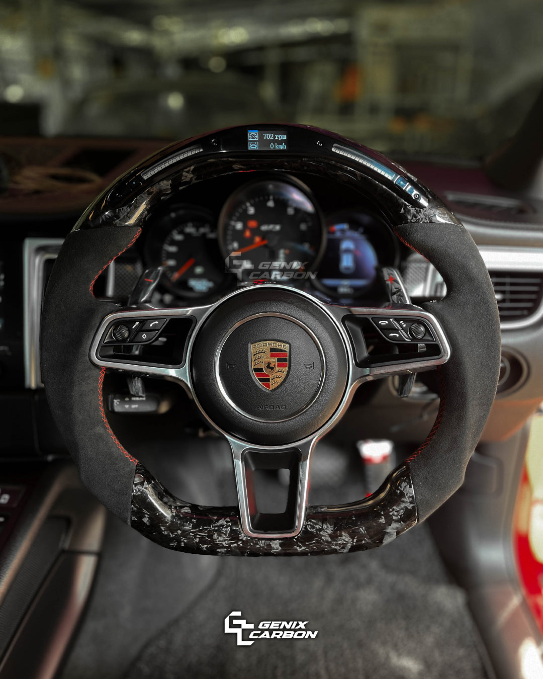 Porsche 911 (991) (997.2) / Panamera (971) / Cayman 718 (982) / Cayenne (958.2) / Macan Carbon Fiber Steering Wheel (Retrofittable to most Porsche 2010+)