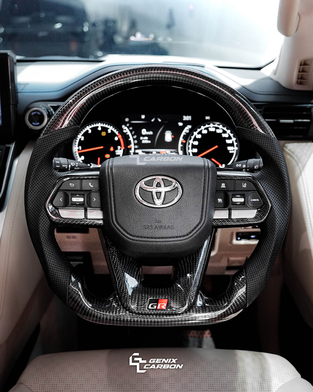 Toyota Landcruiser 2022+ Carbon Fiber Steering Wheel (Retrofittable for most Toyota models)