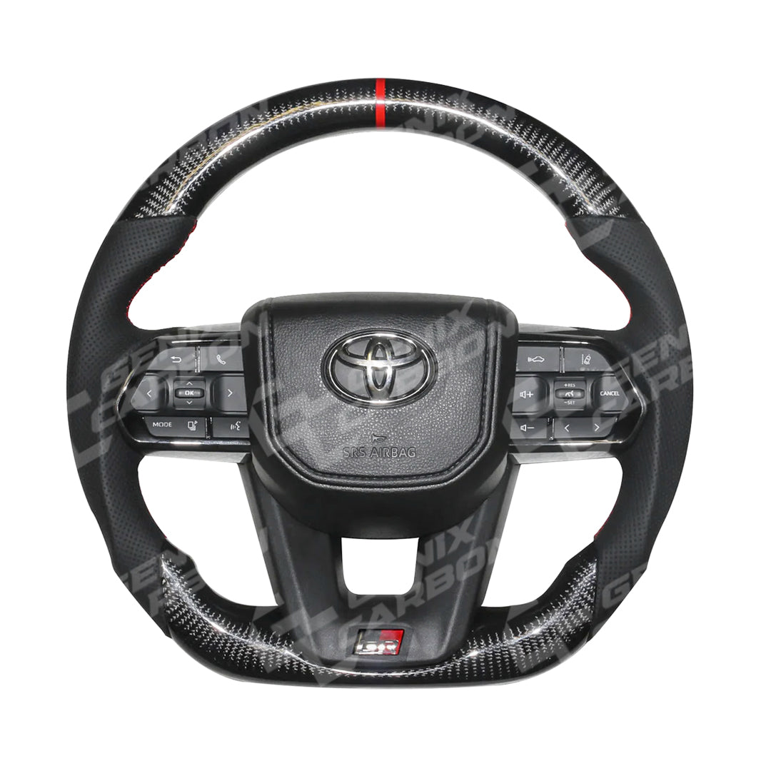 Toyota Landcruiser 2022+ Carbon Fiber Steering Wheel (Retrofittable for most Toyota models)