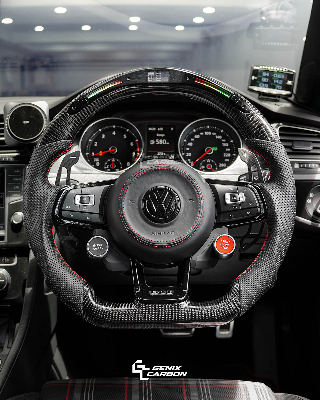 Volkswagen MK7R Carbon Fiber Steering Wheel (Retrofittable for most Volkswagen models)