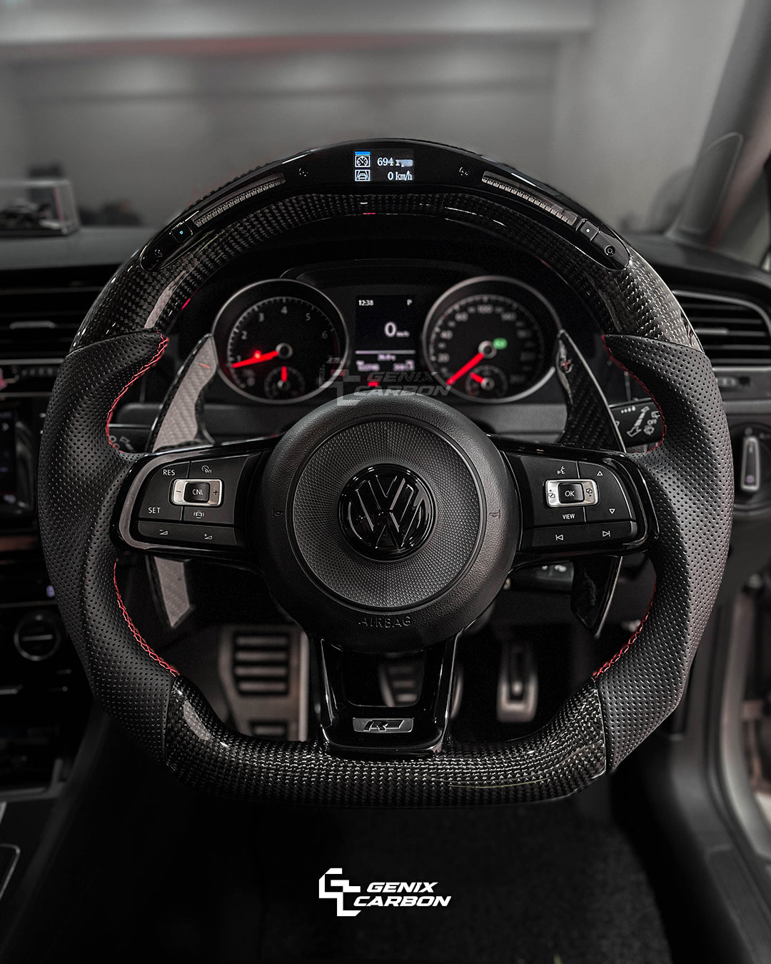 Volkswagen MK7R Carbon Fiber Steering Wheel (Retrofittable for most Volkswagen models)