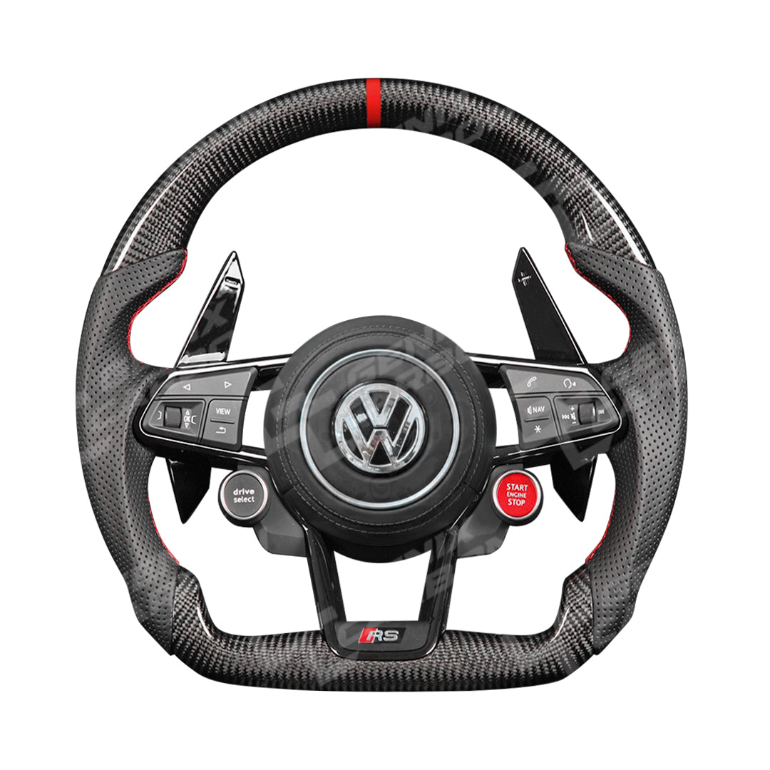 Volkswagen Audi-Style Carbon Fiber Steering Wheel (Retrofittable for most Volkswagen models)